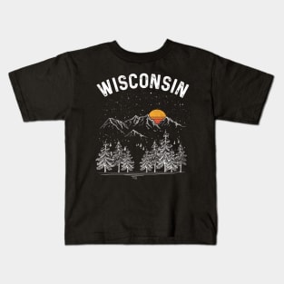 Vintage Retro Wisconsin State Kids T-Shirt
